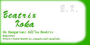 beatrix koka business card